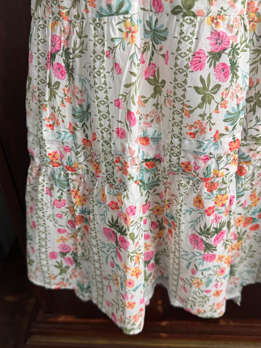 J. Marie Nora Ruffle Wrap Dress Size L NWT Floral Puff Sleeve Cottagecore Mini - Picture 12 of 14